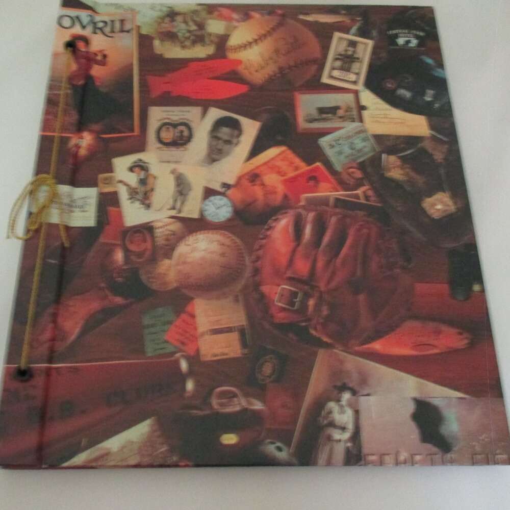 Vintage String Tied Scrapbook 12.5 x14.5 sports cover 50 pages New Kraft pages